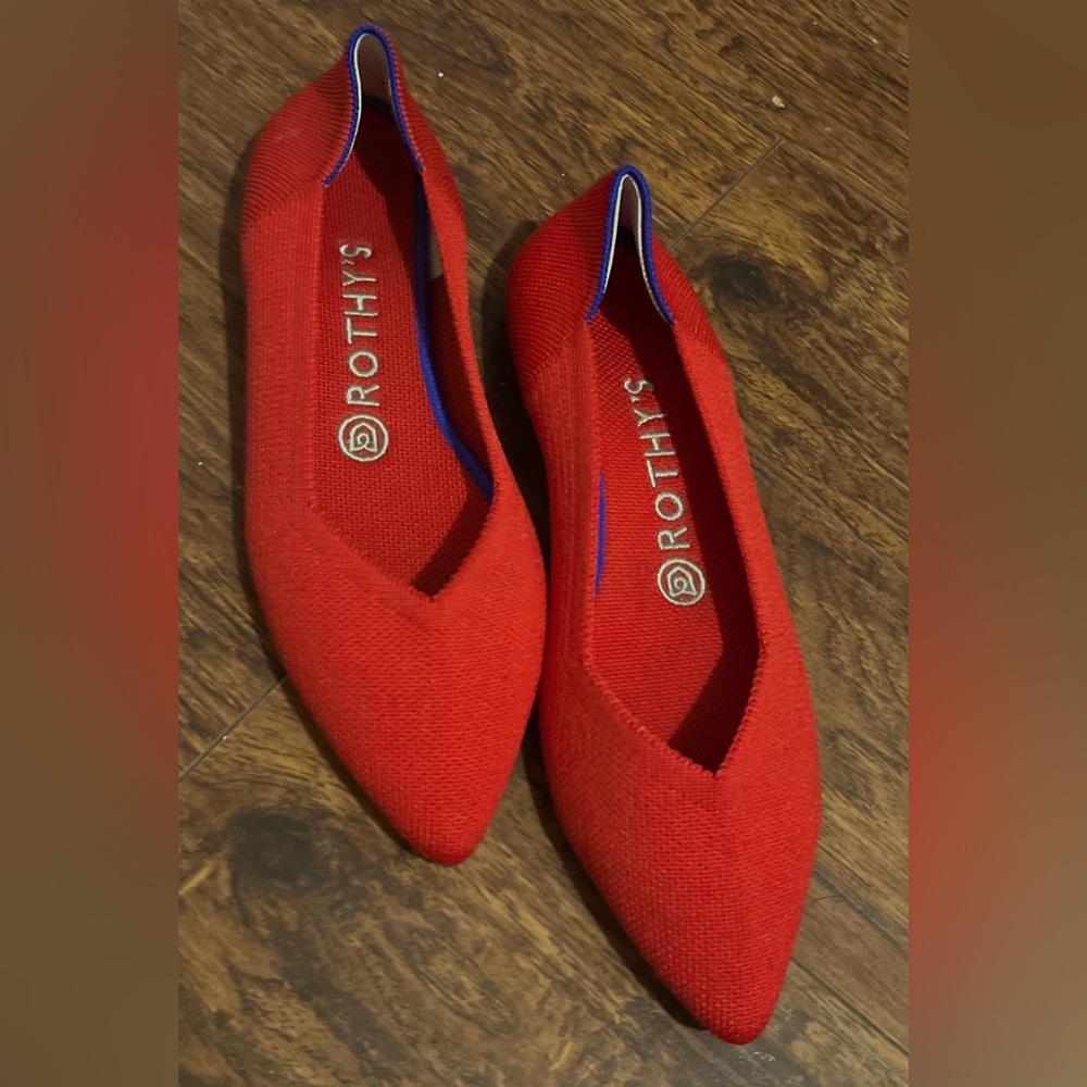 Rothy's The Point Red Women's Flats Shoes Size 7.5 Ladies Ref Ballet Flat